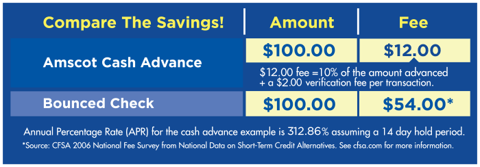 Amscot Cash Advance Chart